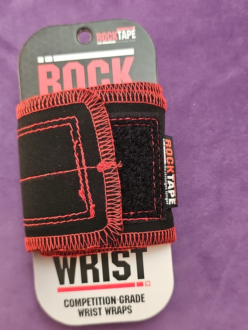 Rock Tape Wrist Wraps, Velcro, Set Of Two, Black & Red, New - Picture 1 of 3